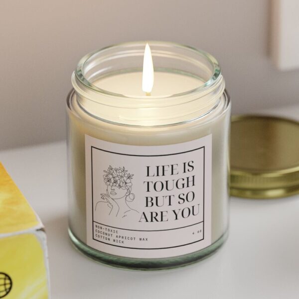 Life is Tough but So Are You Minimalist Positive Affirmation Candle